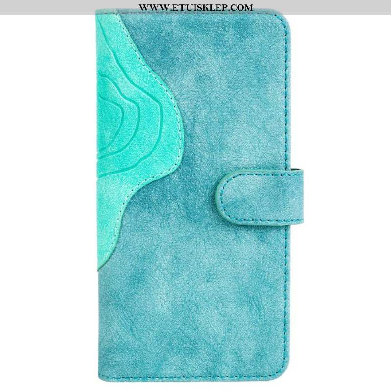 Etui Folio do OnePlus Nord 2T 5G Dwukolorowa Drewniana Tekstura